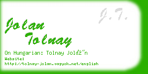 jolan tolnay business card